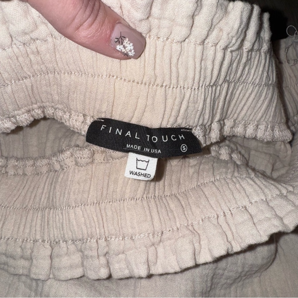 Final Touch Oatmeal Gauze Pants - Picture 3 of 3